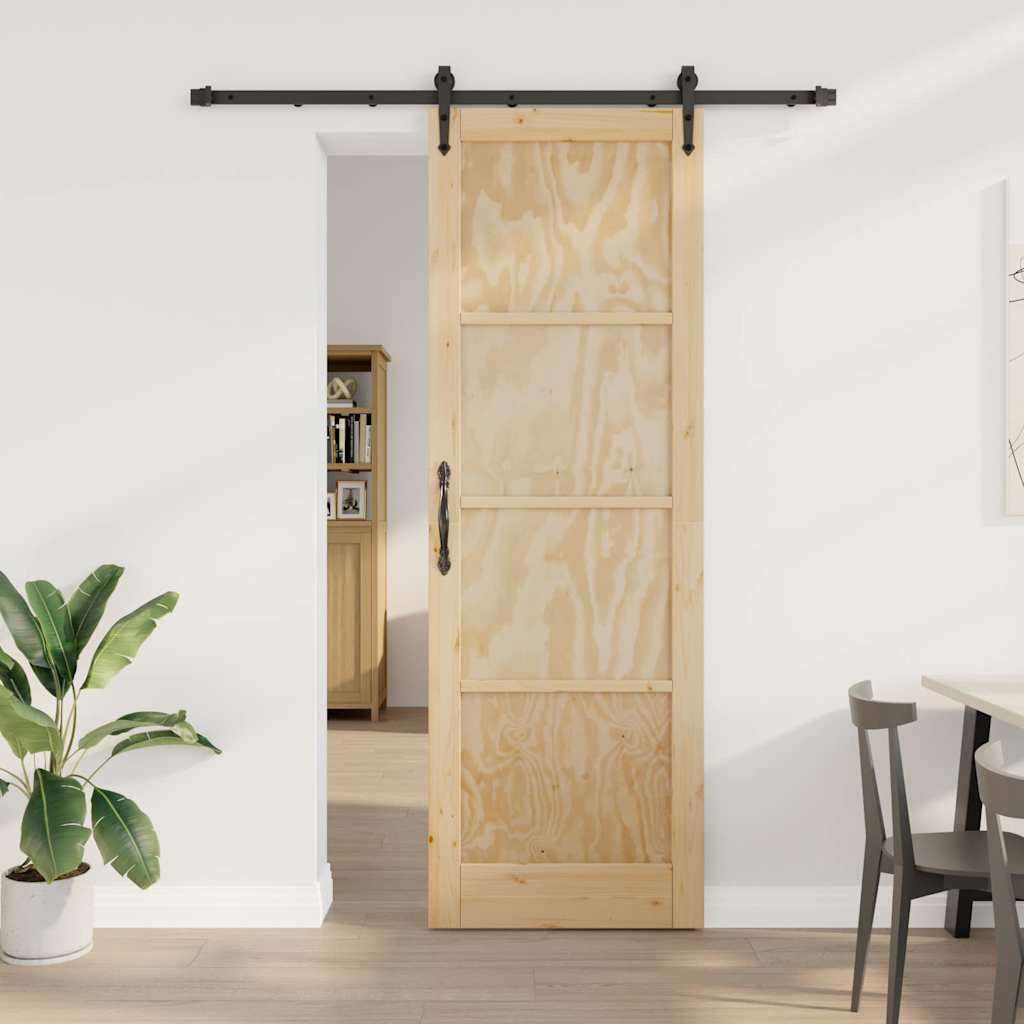 Glidedør med Hardware Sæt 78x232 cm Massivt Træ Fyrretræ, vidaXL Indendørs Dør 'ORKDAL'78x232x4 cm Massivt Træ Fyrretræ