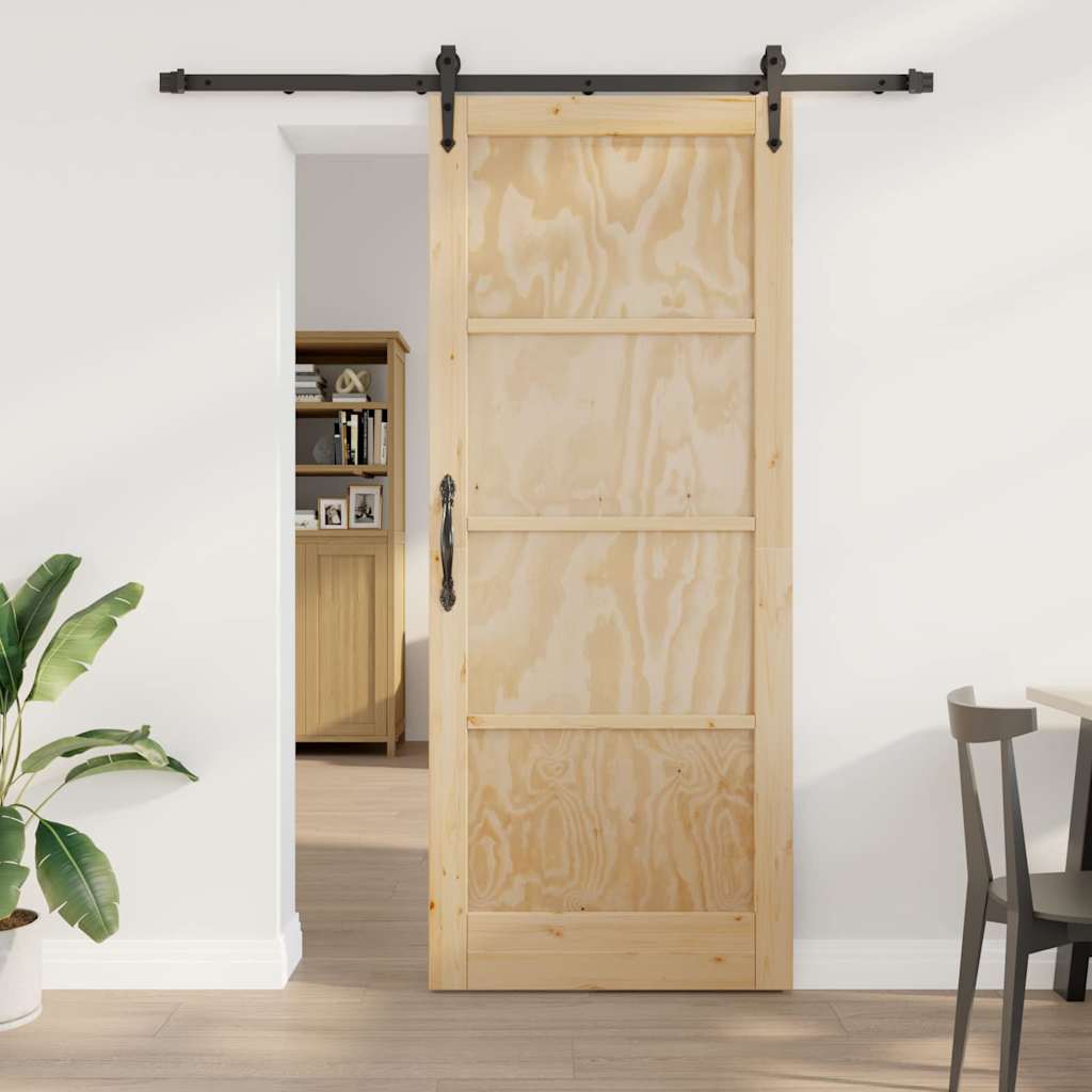 glidende dør med hardware sæt 86x211 cm solidt fyrretræ, vidaXL indvendig dør 'ORKDAL'86x211x4 cm solidt fyrretræ
