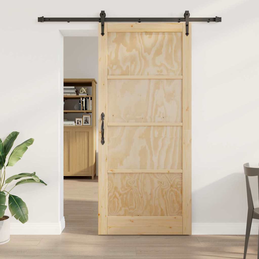glidende dør med hardware sæt 93x211 cm massivt fyrretræ, vidaXL indvendig dør 'ORKDAL'93x211x4 cm massivt fyrretræ