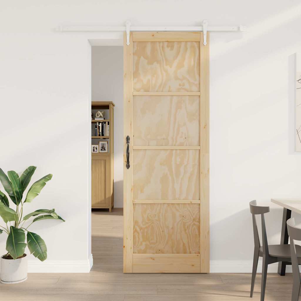 skydedør med hardware sæt 83x232 cm Massivt fyrretræ