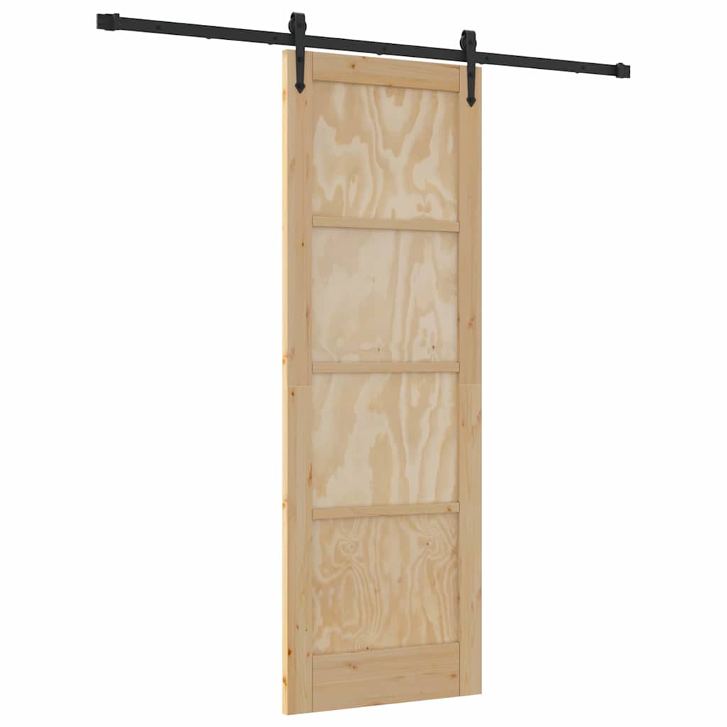 vidaXL Posuvné dvere Manuálny Prírodná a čierna 73.5 x 211 cm