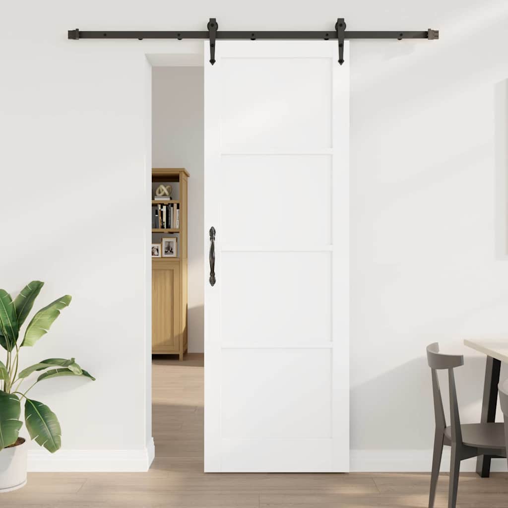 Skydedør med hardware sæt Hvid 78x232 cm Solid fyrretræ, vidaXL Indvendig dør 'ORKDAL'Hvid 78x232x4 cm Solid fyrretræ