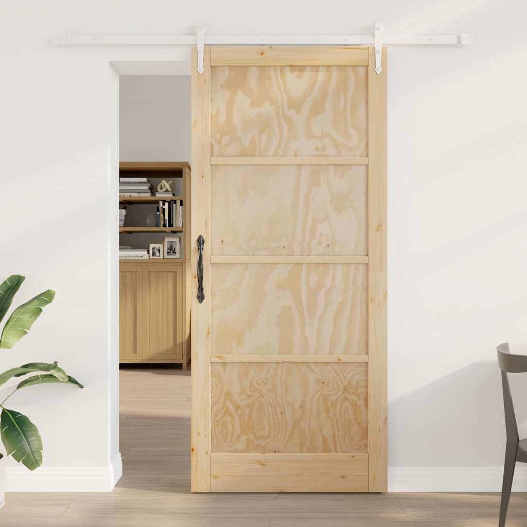 glidende dør med hardware sæt 93x211 cm massiv træ fyrretræ, vidaXL indvendig dør 'ORKDAL'93x211x4 cm massiv træ fyrretræ