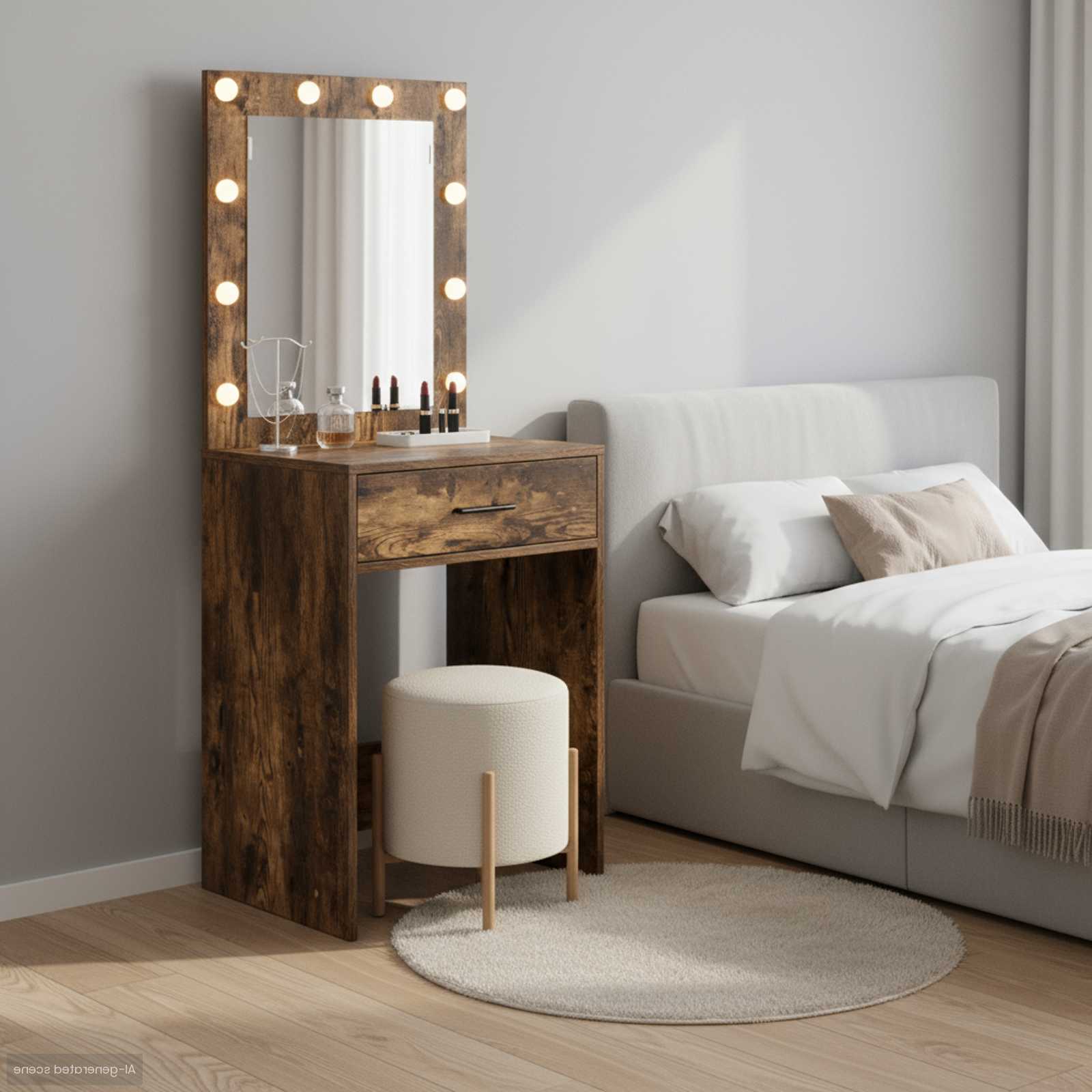 vidaXL Schminktisch Räuchereiche 50 x 41 x 135 cm Holzwerkstoff