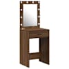 vidaXL Riietumislaud Pruun tamme 50 x 41 x 135 cm Tehispuit