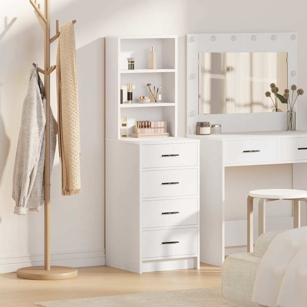 vidaXL Bufet cu sertar Alb 40 x 41 x 135 cm Lemn compozit
