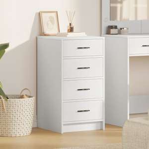 Strani šal s predalom Bela 40 x 41 x 75 cm Konstruiran les