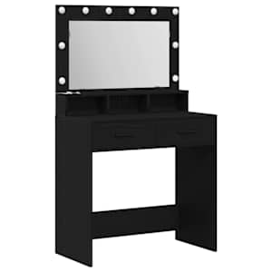 vidaXL Riietumislaud Must tamm 79 x 41 x 135 cm Tehispuit