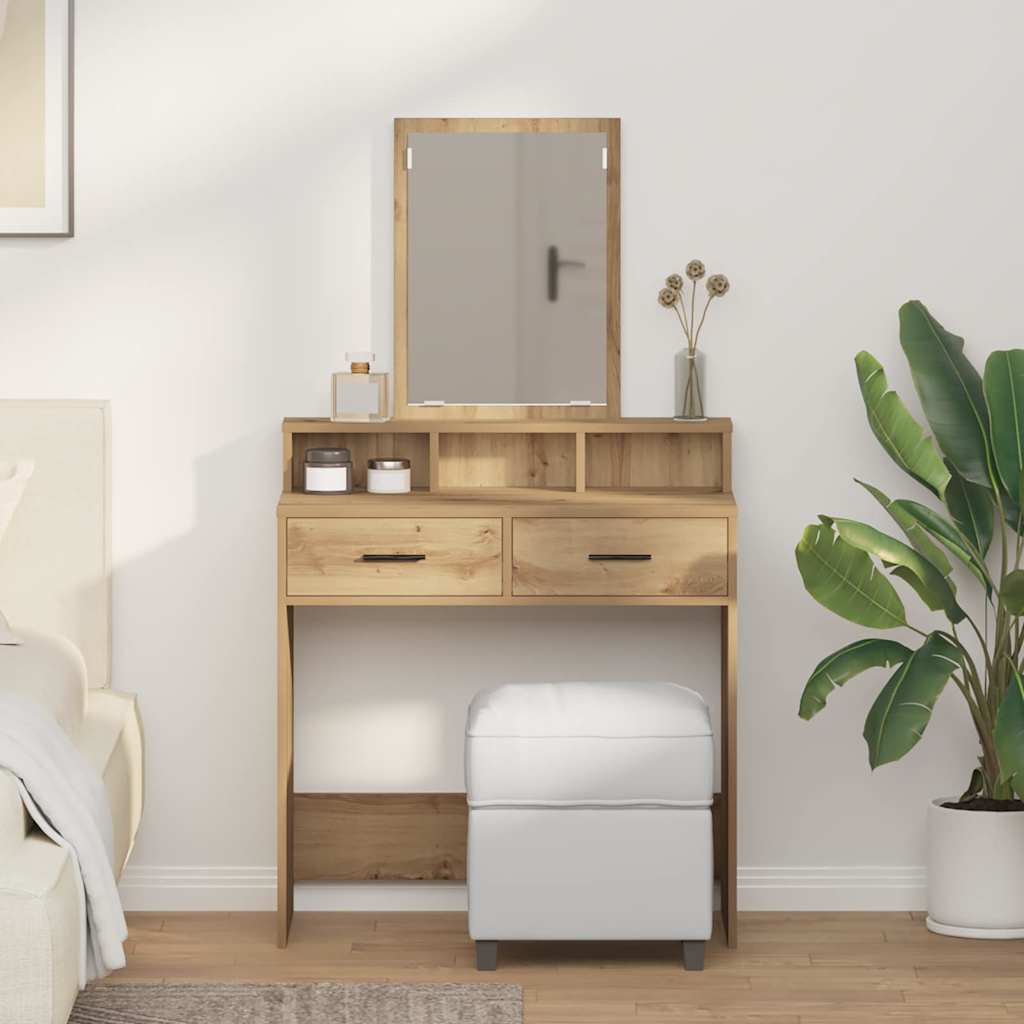 Smykkebord med skuffer, Artisan Eg 79x41x140 cm