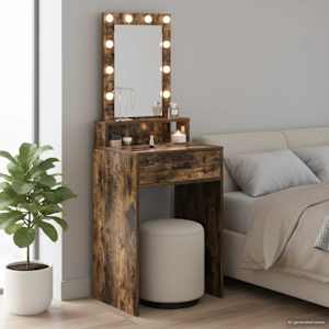 Toaletna mizica Rjava 50 x 41 x 140 cm Konstruiran les