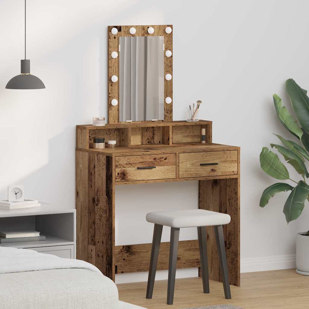 Meigilaud LED-tuledega Vanapuutõug 79x41x140 cm