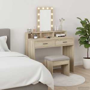 Toaletna mizica Rjava 100 x 41 x 140 cm Konstruiran les