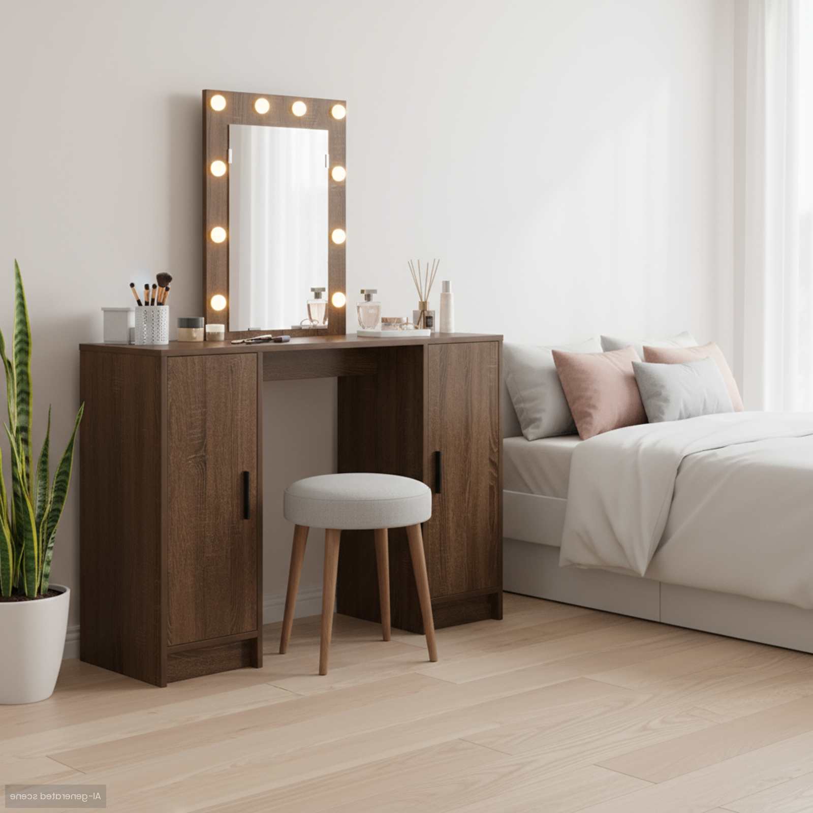 Riietumislaud peeglituledega Pruun 102 x 33 x 135 cm Tehispuit