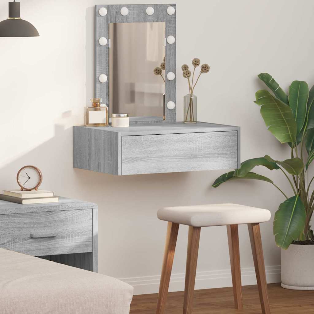 vidaXL Schminktisch mit Schubladen Grau 60 x 40 x 70 cm Holzwerkstoff