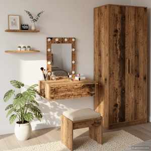 Toaletna mizica Rjava 60 x 40 x 70 cm Konstruiran les