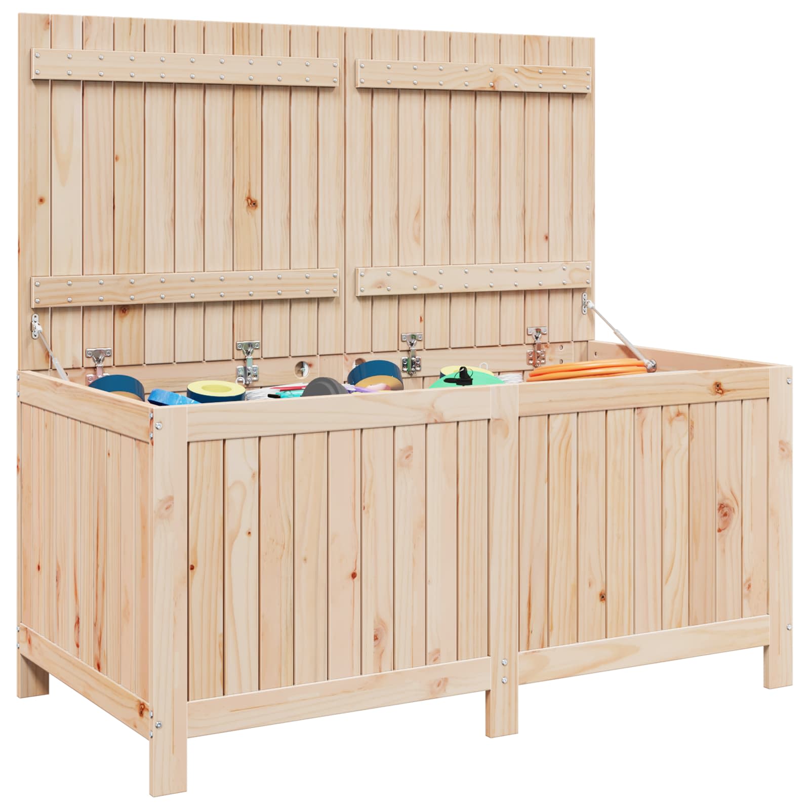 vidaXL - Tuinopslagdoos - 359 - L - Massief - grenenhout - 146,5 - x - 68 - x - 63 - cm