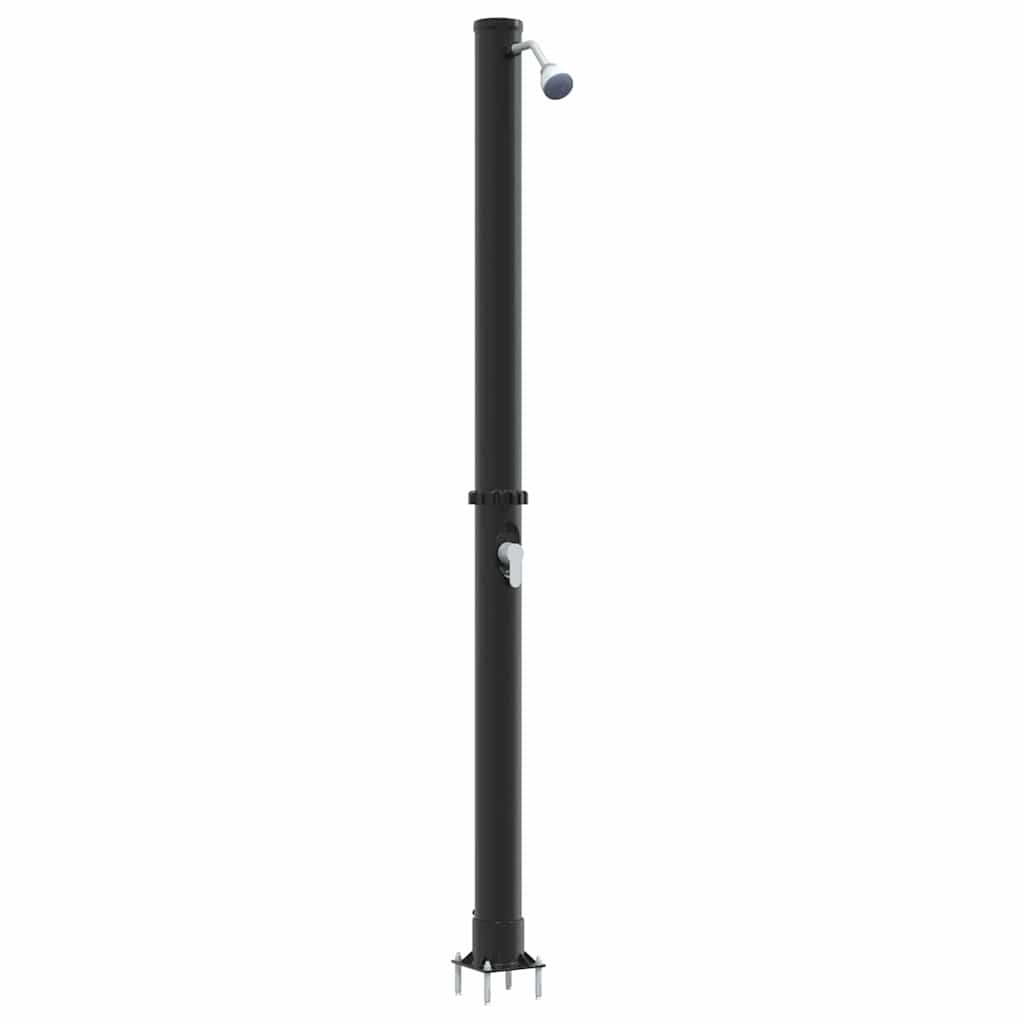 vidaXL Kültéri Napelemes Zuhany Fekete 217 cm PVC, alumínium