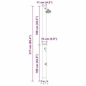 Venkovní solární sprcha Černá 217 cm PVC a hliník - obrázek 11