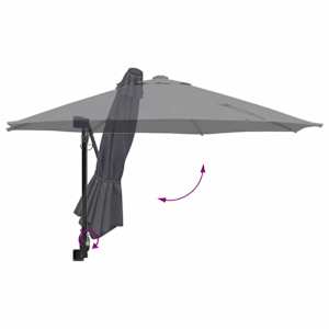 Zahradní slunečník Antracit 248 x 248 x 148 cm Polyester a ocel - obrázek 8