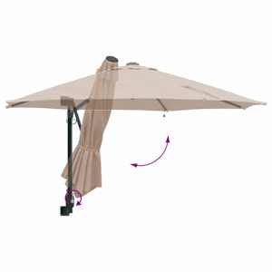 Zahradní slunečník Taupe 248 x 248 x 148 cm Polyester a ocel - obrázek 8