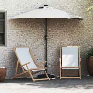 Zahradní slunečník Písková 294 x 150 x 223 cm Polyester a ocel