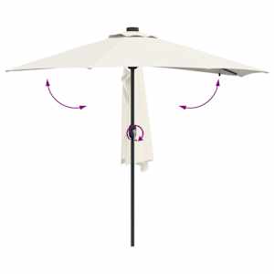 Zahradní slunečník Písková 294 x 150 x 223 cm Polyester a ocel - obrázek 9