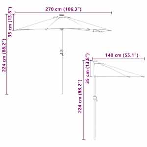 Zahradní slunečník Antracit 294 x 150 x 223 cm Polyester a ocel - obrázek 13