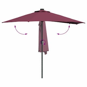 Zahradní slunečník Bordeaux červená 294 x 150 x 223 cm - obrázek 9