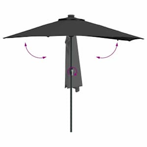 Zahradní slunečník Černá 294 x 150 x 223 cm Polyester a ocel - obrázek 9