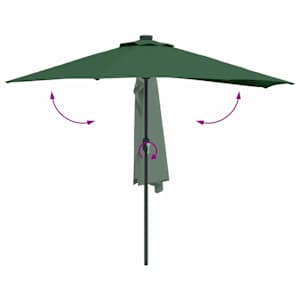 Zahradní slunečník Zelená 294 x 150 x 224 cm Polyester a ocel - obrázek 9