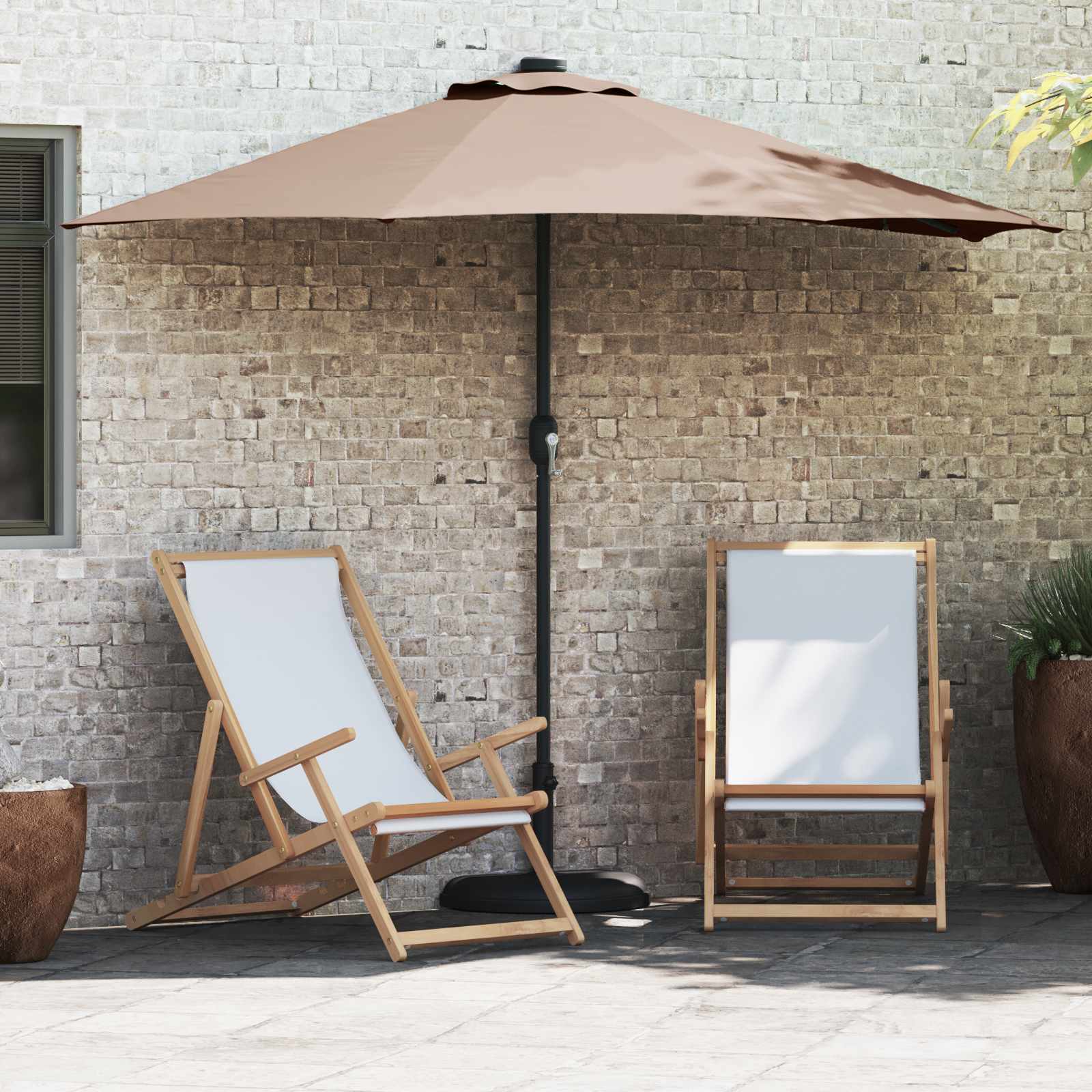 vidaXL Garten-Sonnenschirm Taupe 294 x 150 x 224 cm