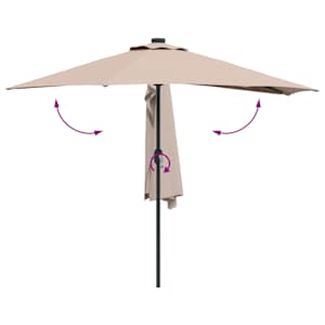 Zahradní slunečník Taupe 294 x 150 x 224 cm Polyester a ocel - obrázek 9