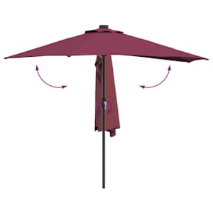 Zahradní slunečník Bordeaux červená 294 x 150 x 224 cm - obrázek 9