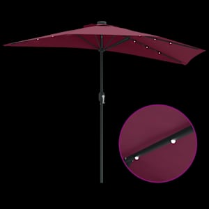 Zahradní slunečník Bordeaux červená 294 x 150 x 224 cm - obrázek 10