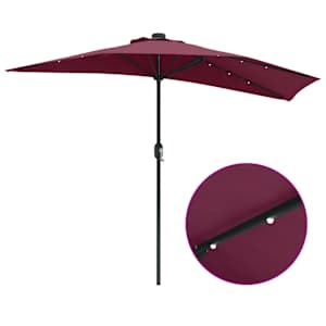 Zahradní slunečník Bordeaux červená 294 x 150 x 224 cm - obrázek 11