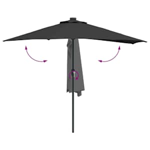 Zahradní slunečník Černá 294 x 150 x 224 cm Polyester a ocel - obrázek 9