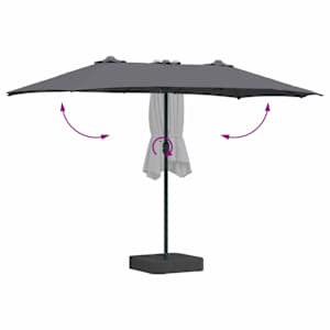 Zahradní slunečník Antracit 385 x 209 x 244 cm Polyester a ocel - obrázek 8