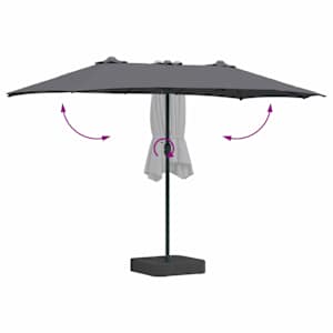 Zahradní slunečník Antracit 385 x 209 x 244 cm Polyester - obrázek 8