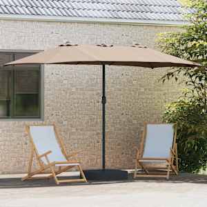 Zahradní slunečník Taupe 385 x 209 x 244 cm Polyester - obrázek 3