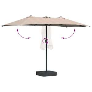 Zahradní slunečník Taupe 385 x 209 x 244 cm Polyester - obrázek 8