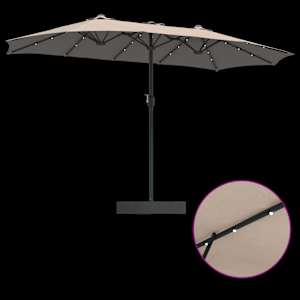 Zahradní slunečník Taupe 385 x 209 x 244 cm Polyester - obrázek 9