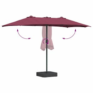 Zahradní slunečník Bordeaux červená 385 x 209 x 244 cm - obrázek 8