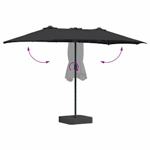 Zahradní slunečník Černá 385 x 209 x 244 cm Polyester - obrázek 8