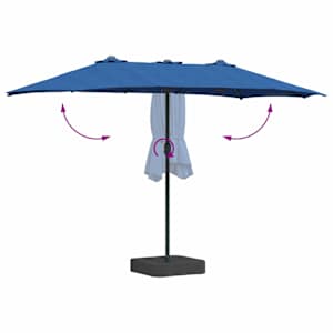 Zahradní slunečník Azurblau 385 x 209 x 244 cm Polyester - obrázek 8