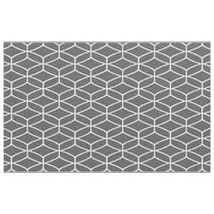 Venkovní koberec Geometrický ARAKIL Šedá a bílá 400 x 250 cm - obrázek 2
