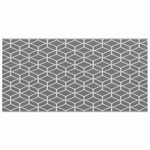 Venkovní koberec Geometrický ARAKIL Šedá a bílá 500 x 250 cm - obrázek 2