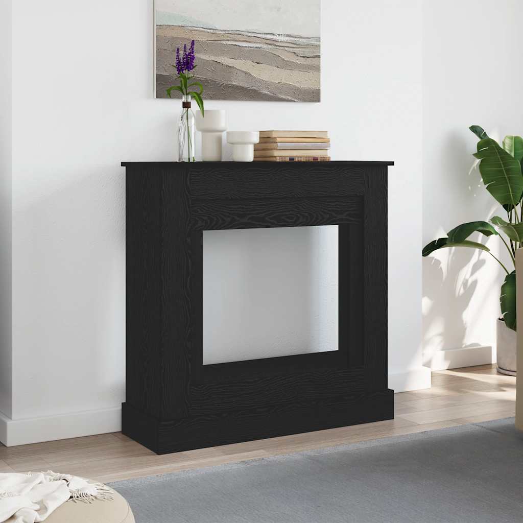 vidaXL Kaminumrandung Schwarz Eichen-Optik 90x30x90 cm Holzwerkstoff