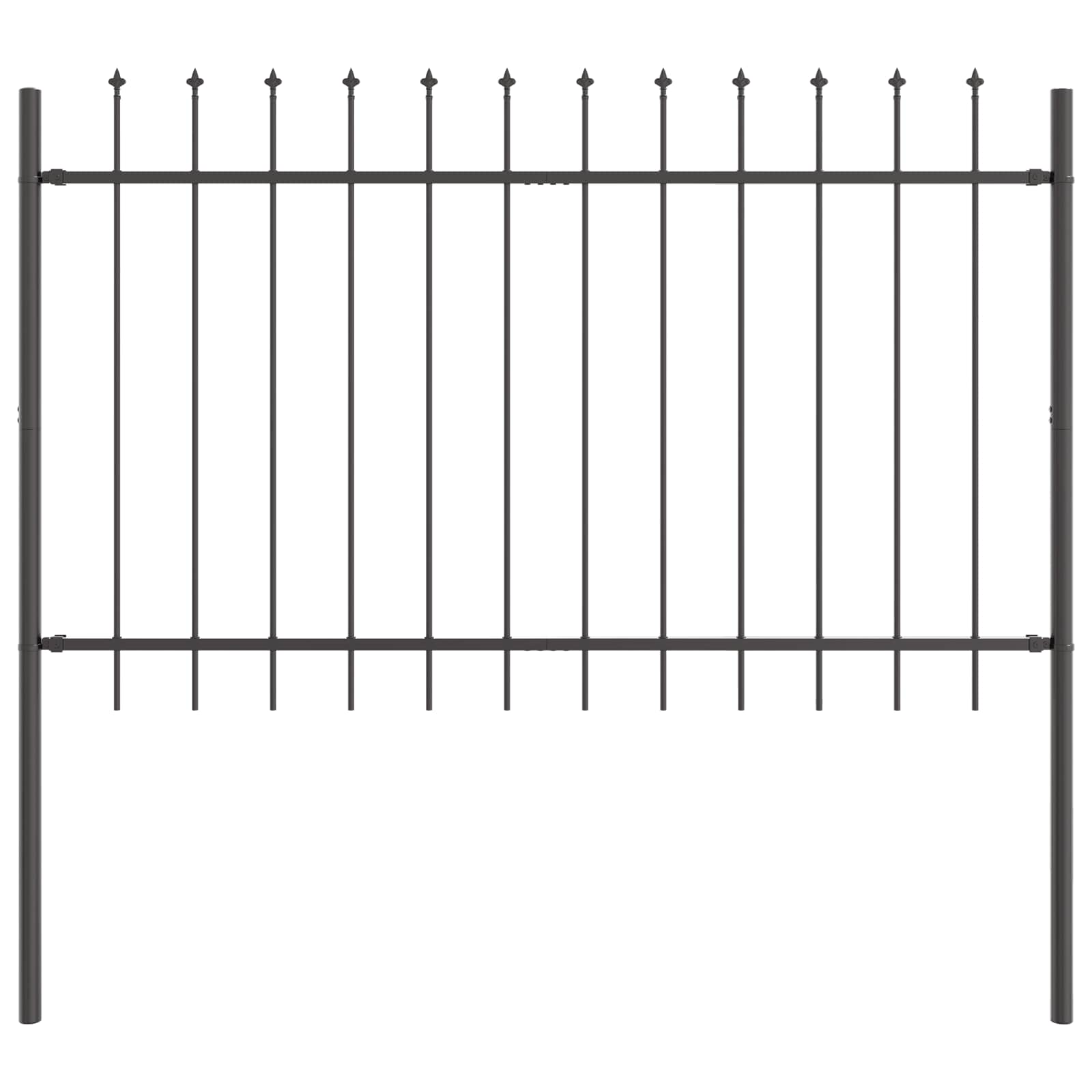 Vrtna ograja 2 pcs Siva 3,4 x 1 m Praškasto lakirano jeklo - slika 2