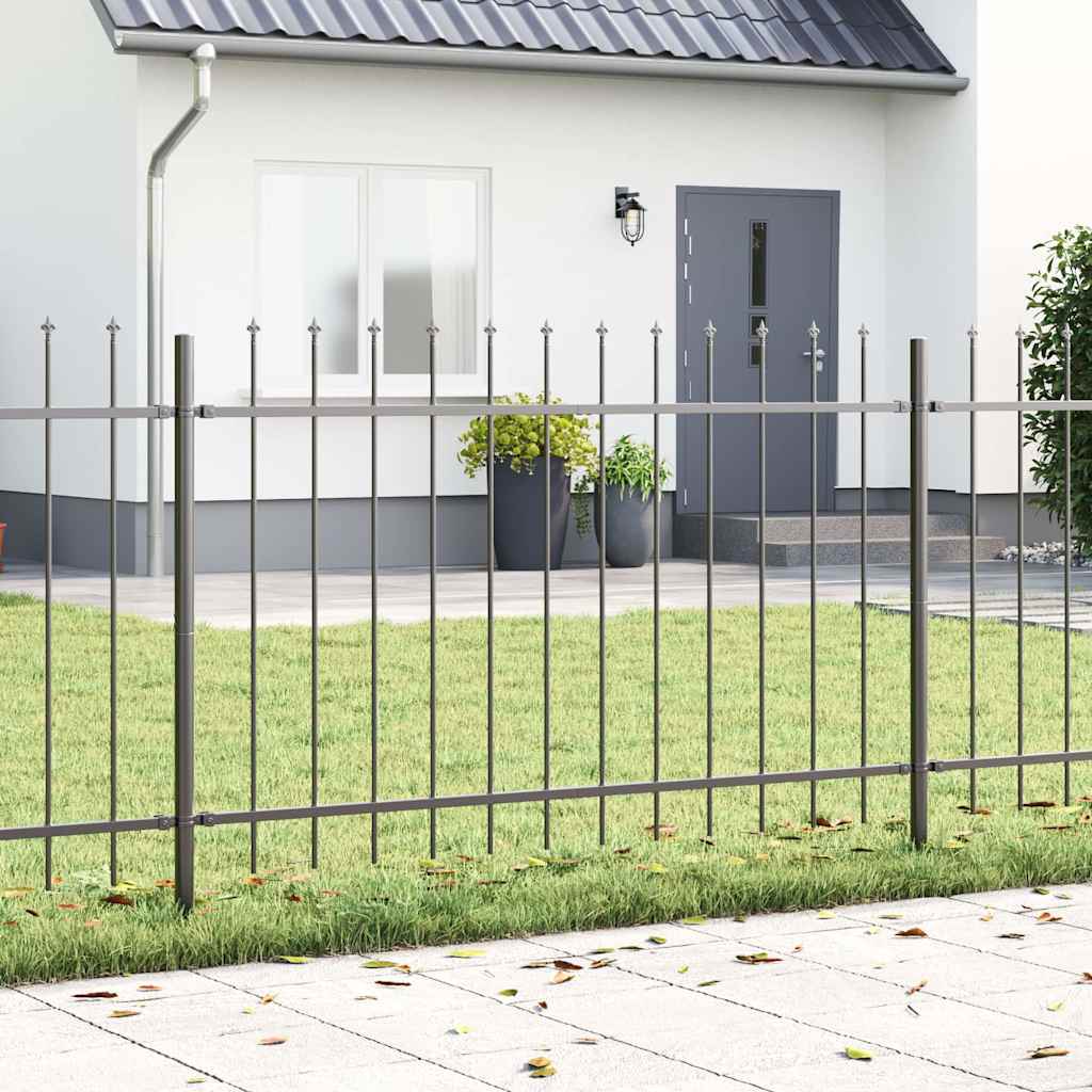 Havehegn med Spidstop Grå 3,4x1,2 m Stål