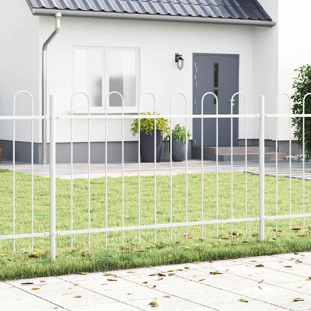 Hvidt Havehegn med Hoop Top, 5.1x1 m, lavet af stål